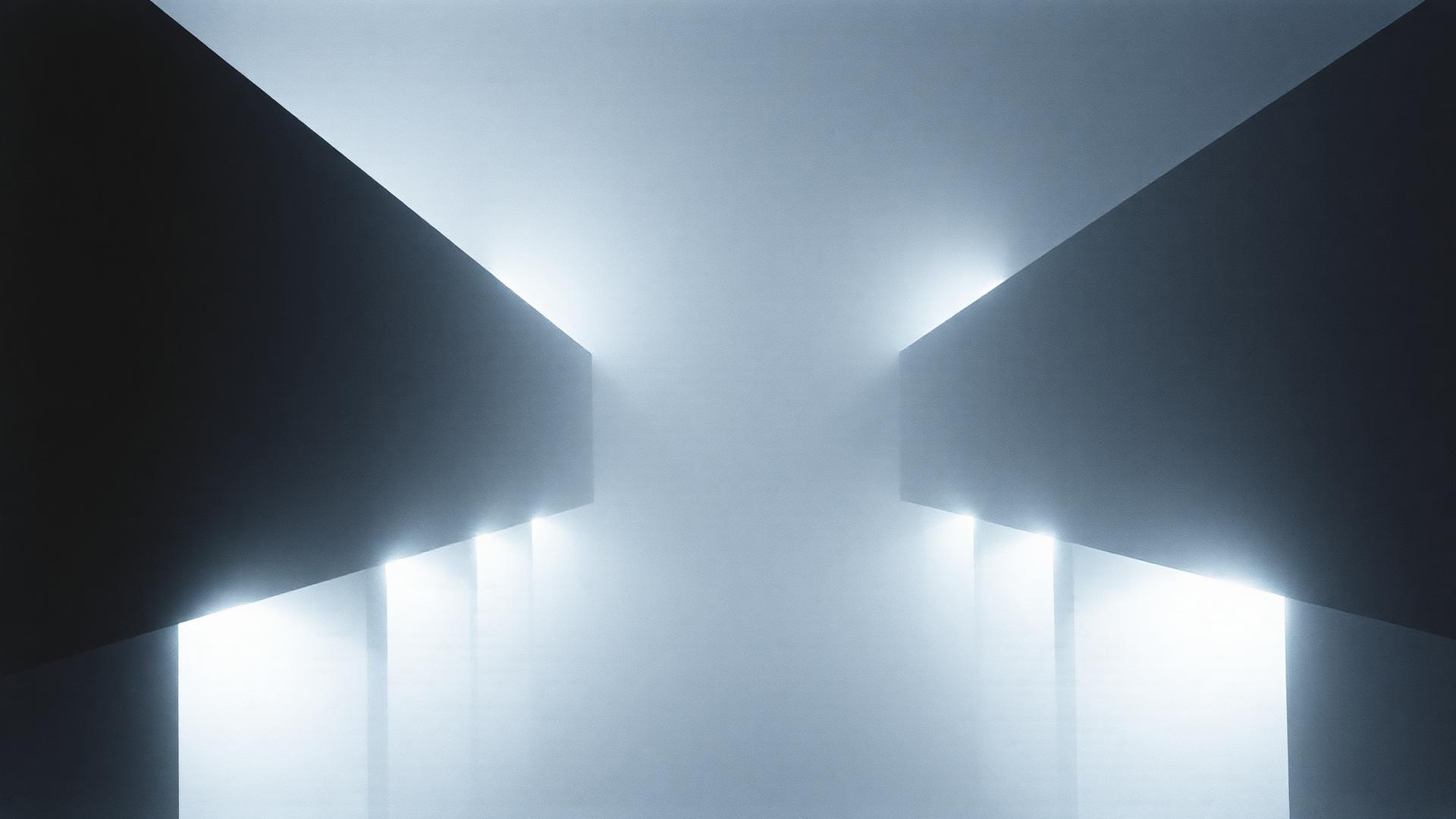 Cinematic architecture in fog